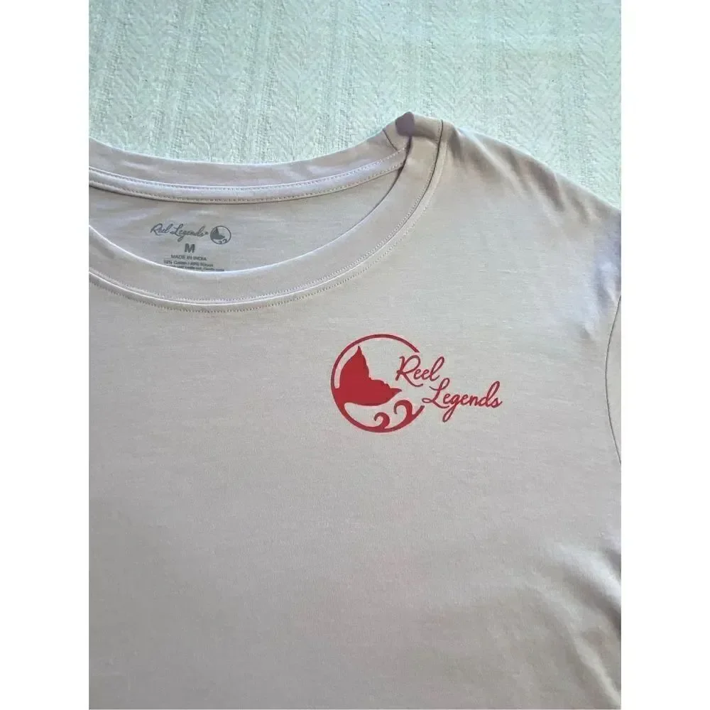 REEL LEGENDS Women’s XLARGE Logo Long Sleeve LIGHT PINK T-Shirt